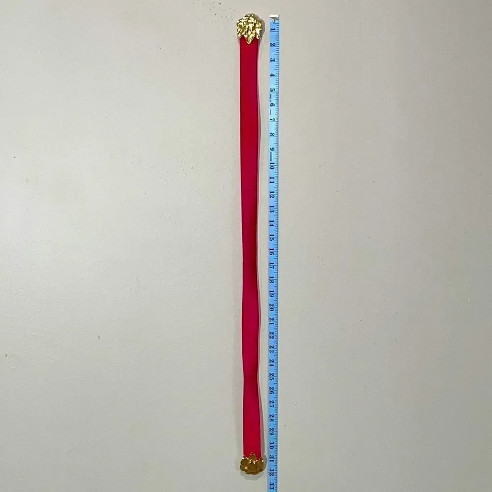 Vintage Handmade Pink Belt With Leaf Closures.